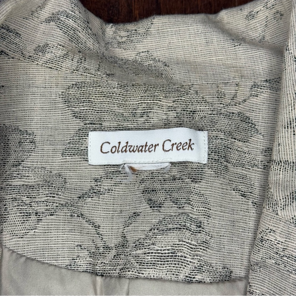 Coldwater Creek Gray one button Blazer with unique floral Pattern 2 pockets 2X - Picture 2 of 16